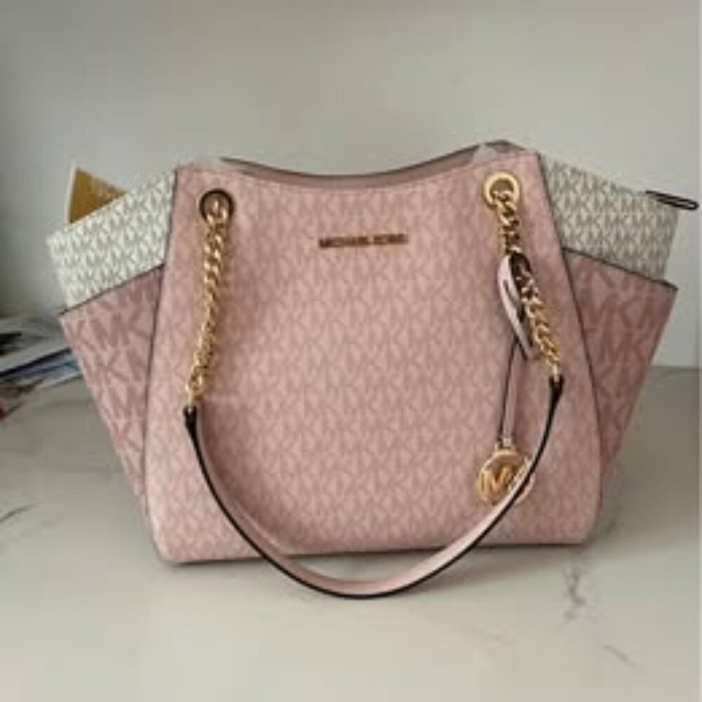 Michael Kors Jet Set Large Color Block Signature Logo Tote Bag